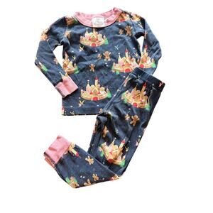 Hanna Andersson Gingerbread Castle long johns size 3